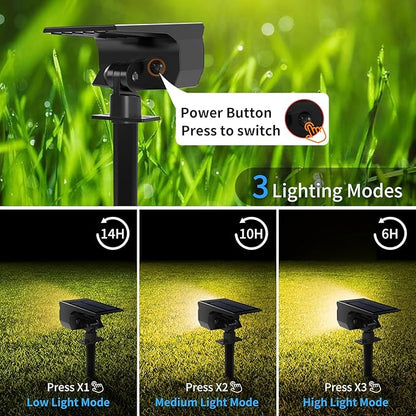 Tadyreal Solar Spot Lights Outdoor 2 Pack, Solar Landscape Spotlights Waterproof - Image 4