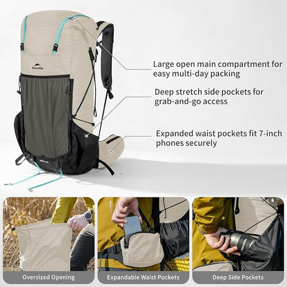Naturehike 30L Rock 2.0 Upgraded Internal Frame Hiking Backpack - Image 3