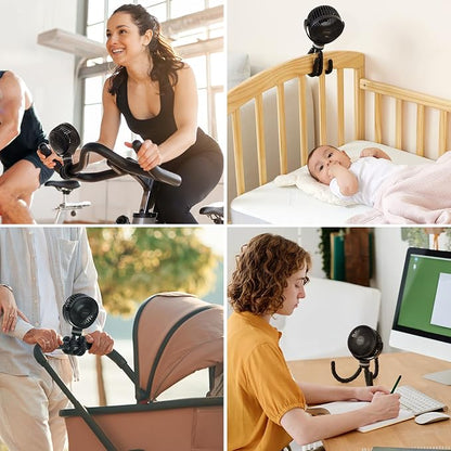 Momcozy 8000mAh Portable Stroller Fan | 27H Ultra-long Battery Life | - Image 8
