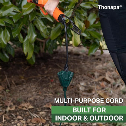 Thonapa Weatherproof Green Extension Cord 6 ft 3 Outlets, 16/3 SJTW Outdoor - Image 4
