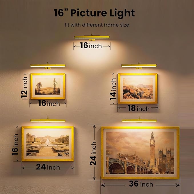 Lights for Pictures on Wall, 16in Battery Operated Picture Lights for Paintings - Image 10