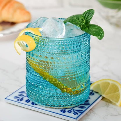 Kate Aspen Hobnail Beaded Drinking Glasses Vintage Glassware Set | Cocktail - Image 7