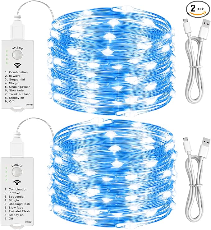 HXWEIYE Rechargeable Fairy Lights Battery Operated, DIY Timer & 8 Modes by LightUpYourHomewHXWEIYE