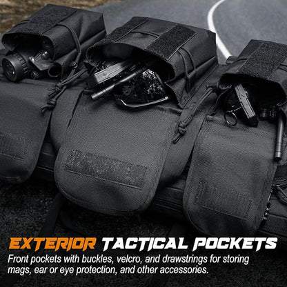 DULCE DOM 36 42 48 Inch Double Rifle Case, Tactical Soft Padded Backpack - Image 4