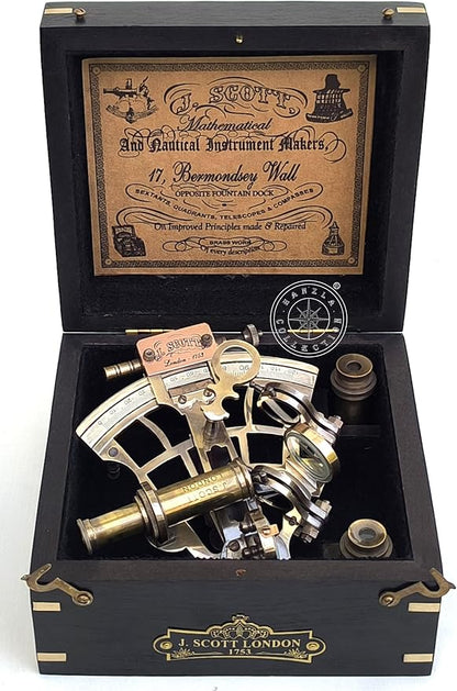 J. Scott London Brass Ship Sextant - Image 6
