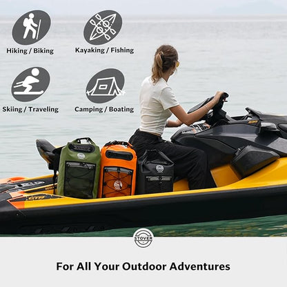 STOVER 5/10/25/30/40/55L Waterproof Dry Bag- Roll-Top Backpack w/Phone Case- - Image 6