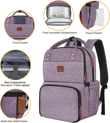 MATEIN Womens Backpack with Lunch Compartment, Fits 17 Inch Laptop Backpack - Image 6