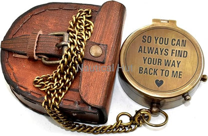 So You Can Always Find Your Way Back Home Engraved Brass Compass - Image 5