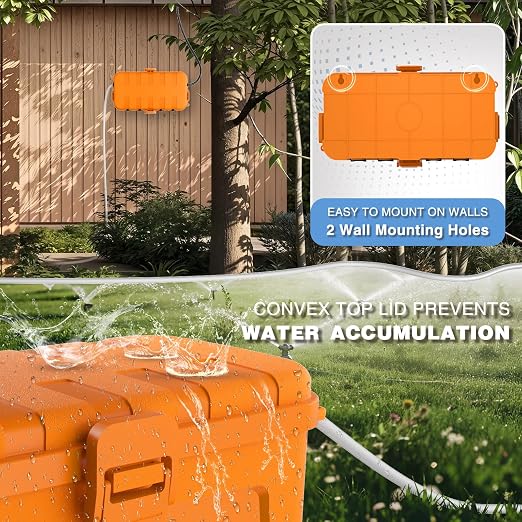 Flemoon Medium Outdoor Electrical Box, IP54 Waterproof Extension Cord Cover w/6 - Image 6