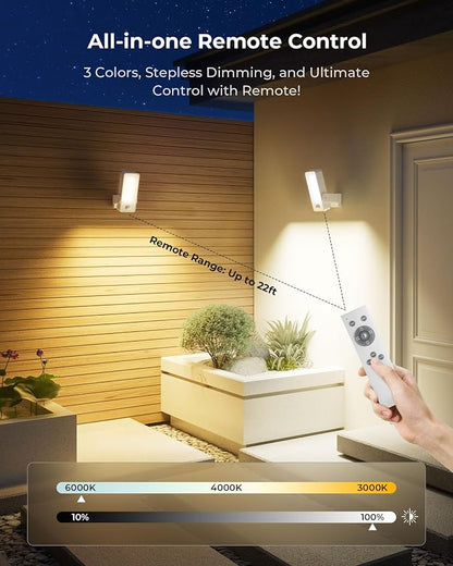 2 Pack Motion Sensor Outdoor Lights, 10000mAh Rechargeable 600 Lumen Battery - Image 6