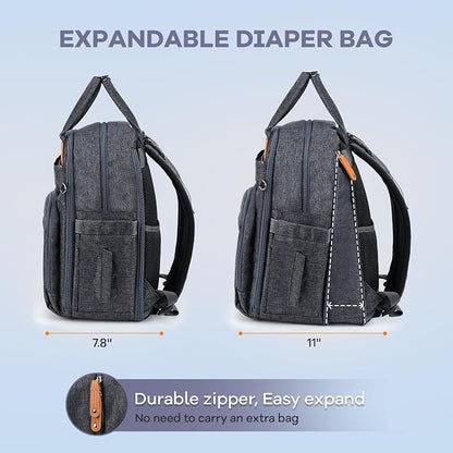 RUVALINO Diaper Bag Backpack-Expandable Baby Bag - Image 2