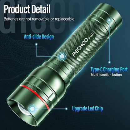 Rechargeable Flashlights High Lumens, G1000 Super Bright Flash Light 2 Pack - Image 4