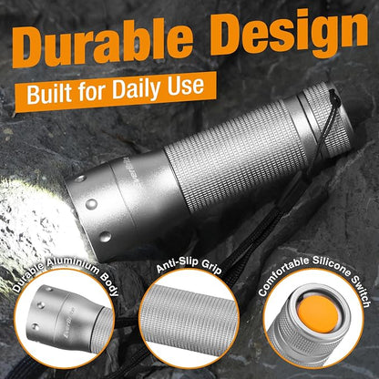EverBrite Mini Flashlight, Zoomable LED Flash Light, 3 Modes, 3AAA Batteries - Image 5
