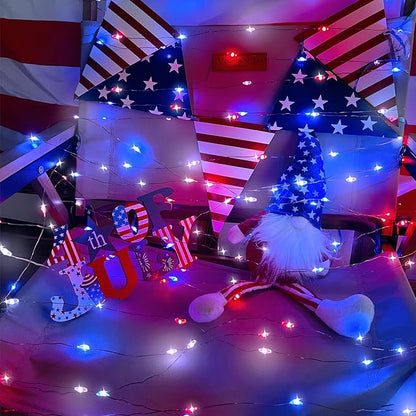 4th of July Decorations Solar String Lights 2Pack 400LED Independence Day Lights - Image 6