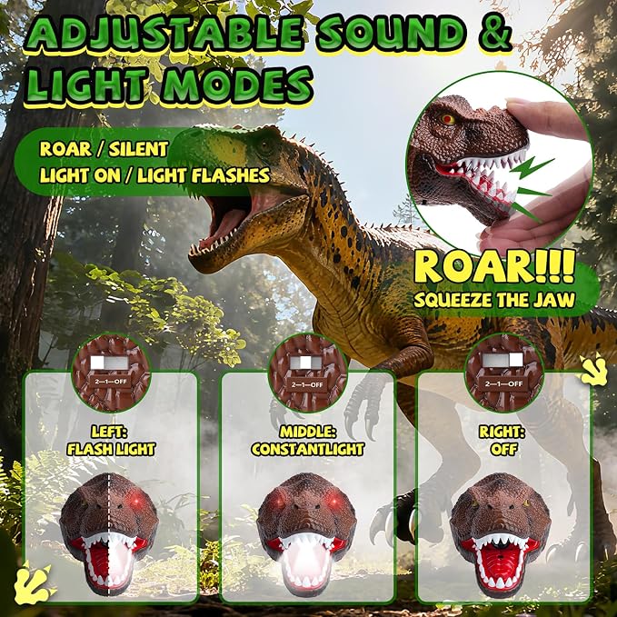 Nitigo Dinosaur Headlamp for Kids Flashlight 2 Pack, Rechargeable Led - Image 5
