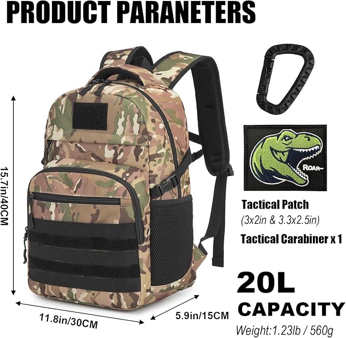Kids Tactical Backpack Army Molle Bookbag Military Boys Backpack - Image 2