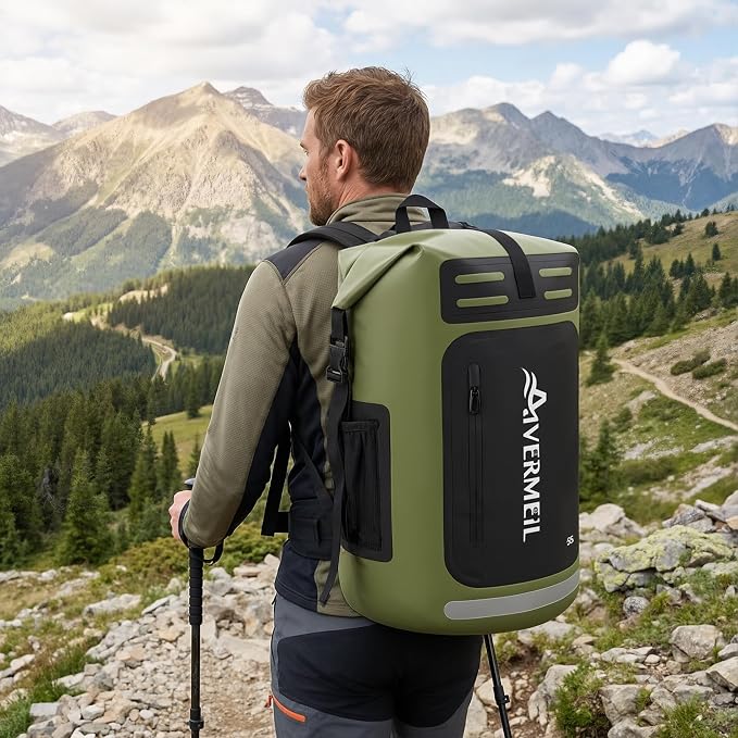 Waterproof Dry Bag with Waterproof Phone Case Green - Image 8