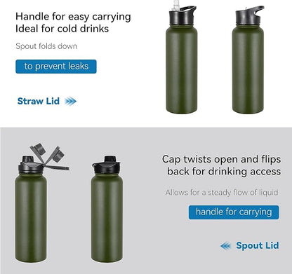 VEGOND 40 oz Insulated Water Bottle Bulk Stainless Steel Metal Water Bottles - Image 5