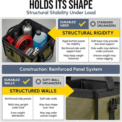 4-Section Extra Large Trunk Organizer – Heavy Duty 1680D, Collapsible & - Image 8