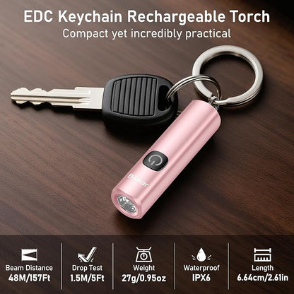 Blukar Rechargeable EDC Flashlight, Mini Keychain Flash Light - Image 2