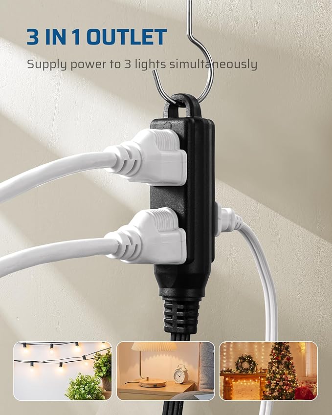 DEWENWILS Flat Plug Extension Cord, 25 FT 16/3 Awg Grounded Power Cable - Image 3