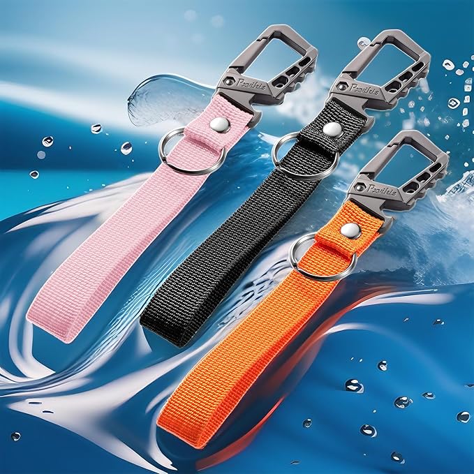 Metal heavy duty key chain carabiner clip bottle opener wrist lanyard ring car - Image 6