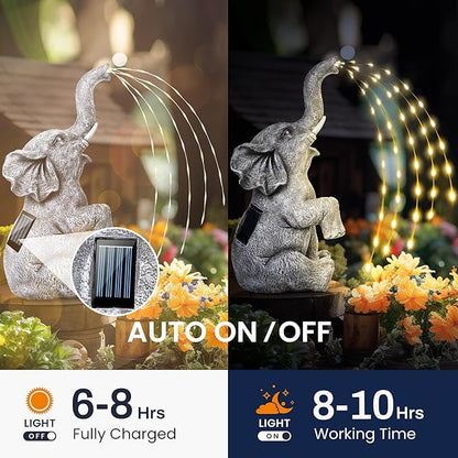 GIGALUMI Solar Garden Decor Upgraded Elephant Statues Outdoor, Birthday Gifts - Image 5