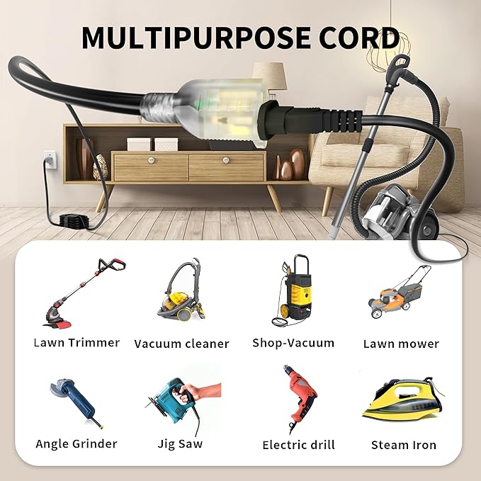 POWGRN 75 Ft 10AWG Black Outdoor Extension Cord Waterproof Heavy Duty 10 Gauge - Image 7