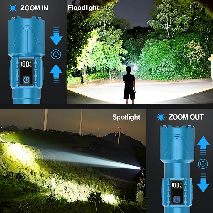 Rechargeable Tactical Flashlights 2000 High Lumens - 5000mAh Super Bright LED - Image 8