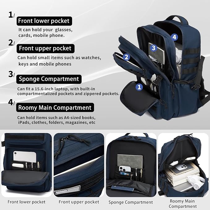 Wotony Military Tactical Backpack - Image 3