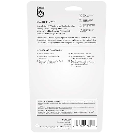 GEAR AID Seam Grip WP Repair Kit – Waterproof 0.25 oz Adhesive - Image 3