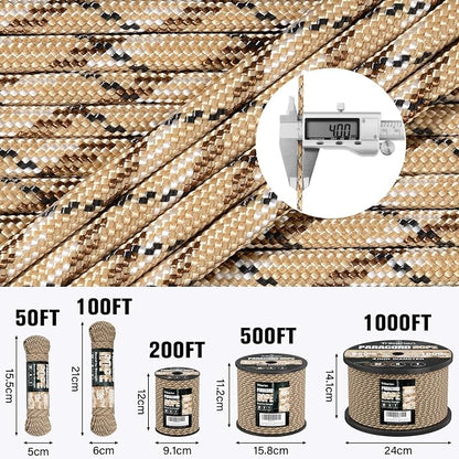 Paracord Rope 550 lb - 100ft 5/32" Parachute Cord 4MM 7-Strand para Cord - - Image 5