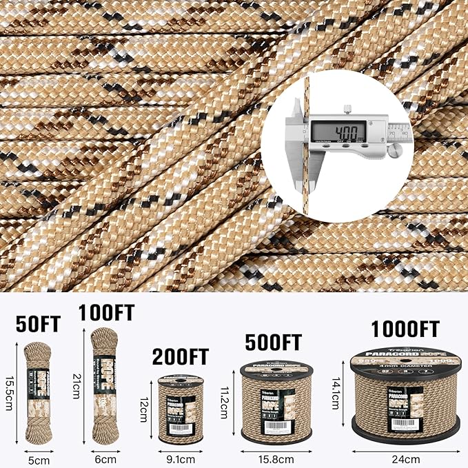 Paracord Rope 550 lb - 50ft 5/32" Parachute Cord 4MM 7-Strand para Cord - Heavy - Image 5