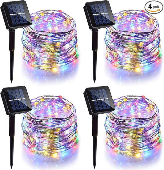 4 Pack Solar Fairy Lights 131.2Ft 400 LED, Twinkle Lights by Danhh
