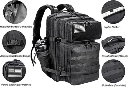 LHI Military Tactical Backpack for Men and Women 45L Army 3 Days Assault Pack - Image 4