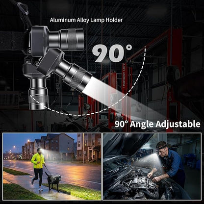 KunHe 2 Pack 333LM Aluminum Alloy Headlamp 1800mAh Rechargeable Headlamp - Image 3