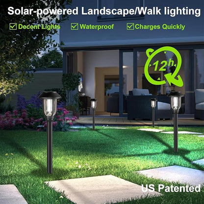 Solar Lights Outdoor 8 Pack, Cool White Solar Pathway Lights, Auto On/Off - Image 5