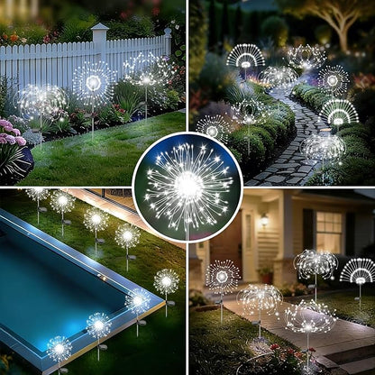 Solar Garden Lights Outdoor, 2 Pack 120 LED Twinkling Firework Lights Decorative - Image 5