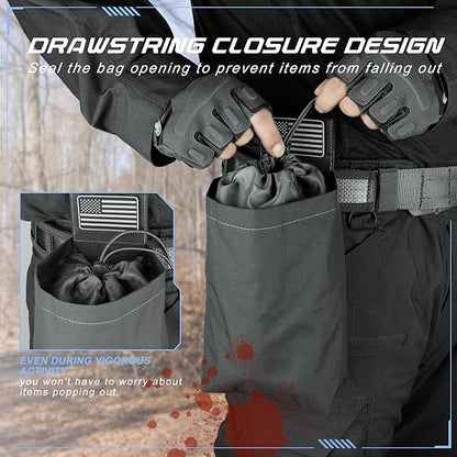 Tactical Dump Pouch for Battle Belt & MOLLE Systems | Foldable Mag Pouch - Image 3