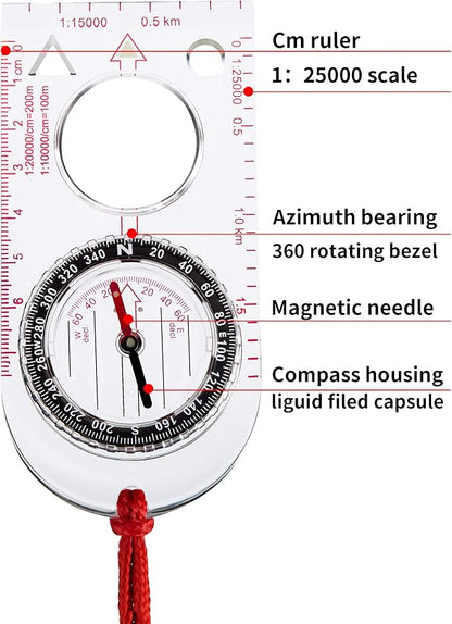 Gejoy 6 Pieces Orienteering Compass Bulk Scout Compass - Image 4