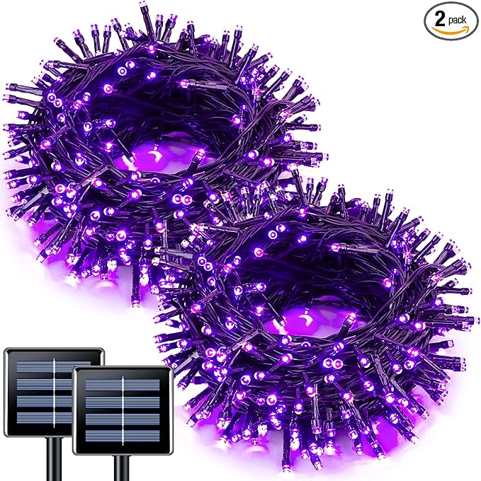 JMEXSUSS 2 Pack Solar String Lights Outdoor Waterproof, Total 66 FT 200 LED by JMEXSUSS