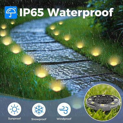 Peasur Mini Solar Ground Lights, 4 Pack Flat Solar Disc Lights Outdoor - Image 4