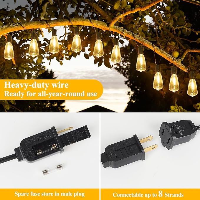 Brightever Outdoor String Lights 180FT, Patio Lights - Image 6