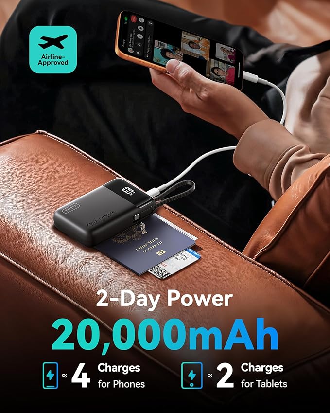 INIU 20000mAh Power Bank, Small Portable Charger, 45W PD Fast Charging Battery - Image 2