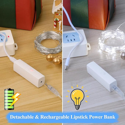 Lakumu 32FT Fairy Lights Battery Operated, Rechargeable String Lights - Image 3