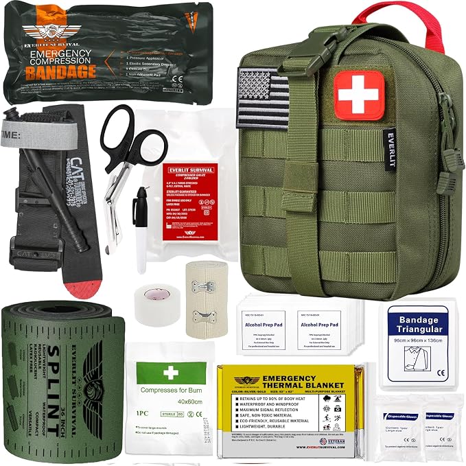 EVERLIT Emergency Trauma Kit, CAT GEN-7 Tourniquet 36" Splint, Military Combat by EVERLITSURVIVAL