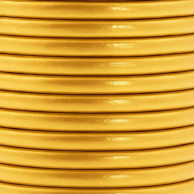Mandala Crafts Round Genuine Gold Leather Cord - Image 3