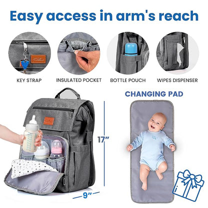 PILLANI Baby Diaper Bag Backpack - Image 3