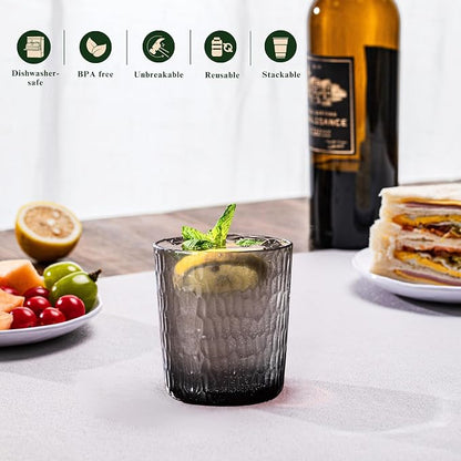 15oz and 22oz Grey Acrylic Glasses Drinkware, Honeycomb Stackable Shatter-Proof - Image 4