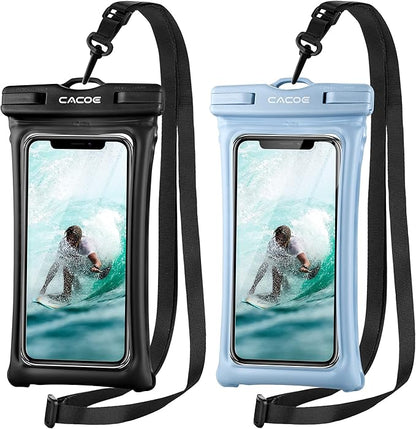 CACOE Floating Universal Waterproof Phone case 2 Pack-Up to 7.0", Phone Pouch by CACOE